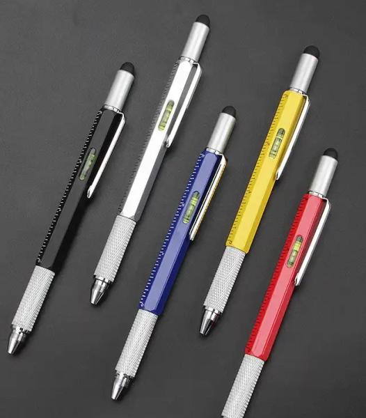 Stylo multifonction 6-en-1 avec tournevis et écran tactile, stylo outil utile